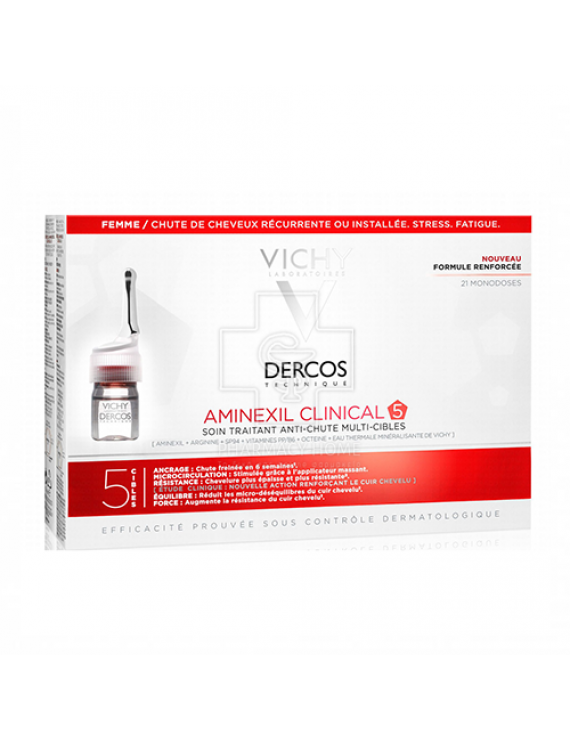 Vichy - Dercos Aminexil Clinical 5 Αμπούλες Κατά της Γυναικείας Τριχόπτωσης 21 x 6ml