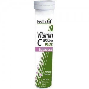 Health Aid Vitamin C 1000mg Plus Echinacea Βιταμίνες C Με Εχινάκεια Που Ενισχύουν Το Ανοσοποιητικό 20 Ταμπλέτες