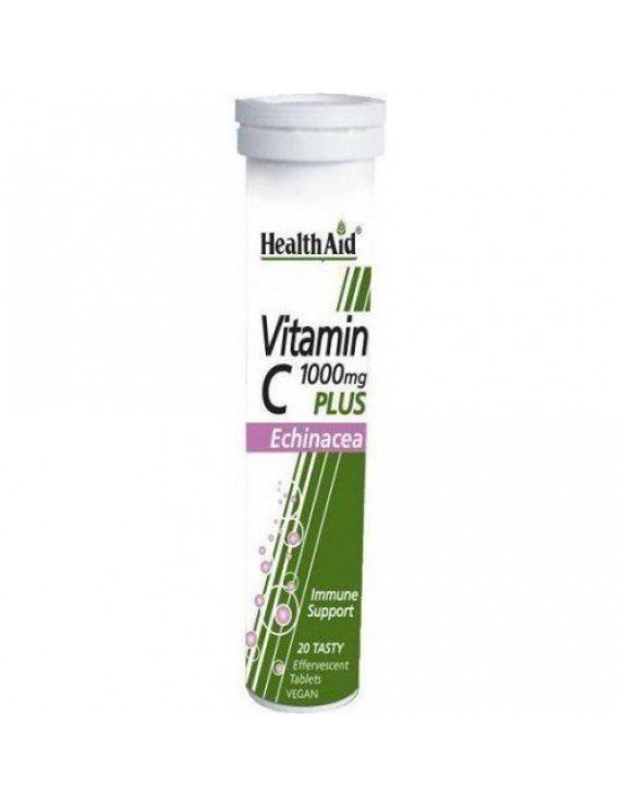 Health Aid Vitamin C 1000mg Plus Echinacea Βιταμίνες C Με Εχινάκεια Που Ενισχύουν Το Ανοσοποιητικό 20 Ταμπλέτες