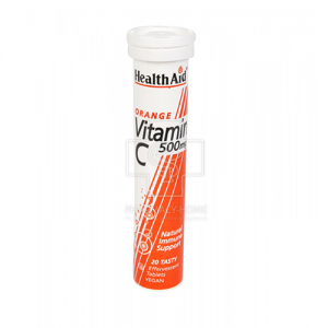 Health Aid Vitamin C 500mg με γεύση Πορτοκάλι 20Tabl