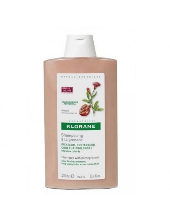Klorane Shampoo A La Grenade Σαμπουάν με εκχύλισμα από Ρόδι για διατήρηση του χρώματος στα βαμμένα μαλλιά 400ml