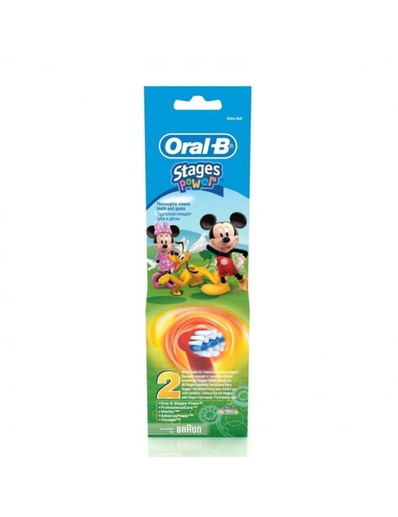 ORAL B - STAGES POWER Ανταλλακτικές Κεφαλές Παιδικής Οδοντόβουρτσας (Μίκυ & Μίνι) - 2τεμ.