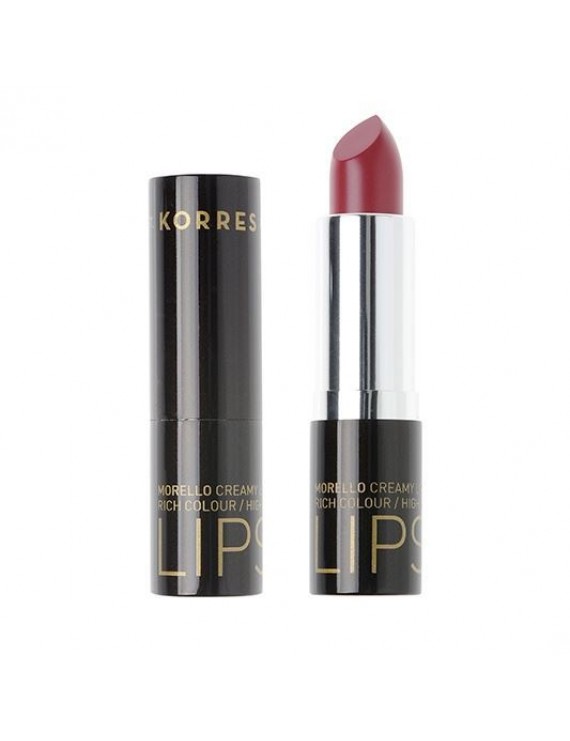 Korres Morello Creamy Lipstick No 56 Ζουμερό Κερασί, Σταθερό-Λαμπερό Αποτέλεσμα 3,5 gr