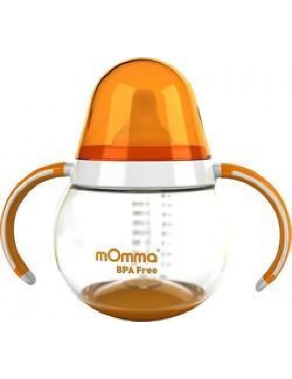 mOmma Κύπελλο Εκμάθησης με Λαβές Πορτοκαλί 250ml, 6m+ 