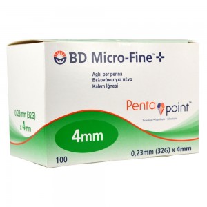 BD Micro-Fine Αιχμές για Πένα 32G x 4mm, 100 τμχ