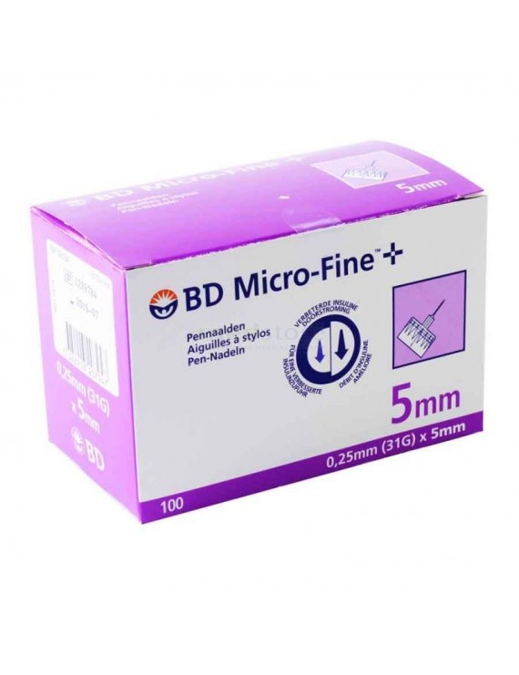 BD Micro-Fine + 5mm, Αποστειρωμένες βελόνες ινσουλίνης 31G 0,25 x 5mm
