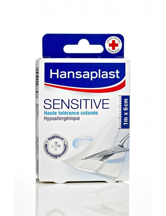 Hansaplast SENSITIVE, Επιθέματα πολύ φιλικά με την επιδερμίδα, Υποαλλεργικά, 1m X 6cm