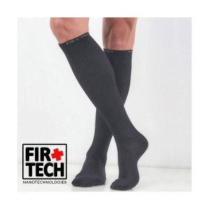 Firtech® Κάλτσες Διαβαθμισμένης Συμπίεσης Νανοτεχνολογίας για Ανακούφιση των Ταλαιπωρημένων Ποδιών - Μαύρο