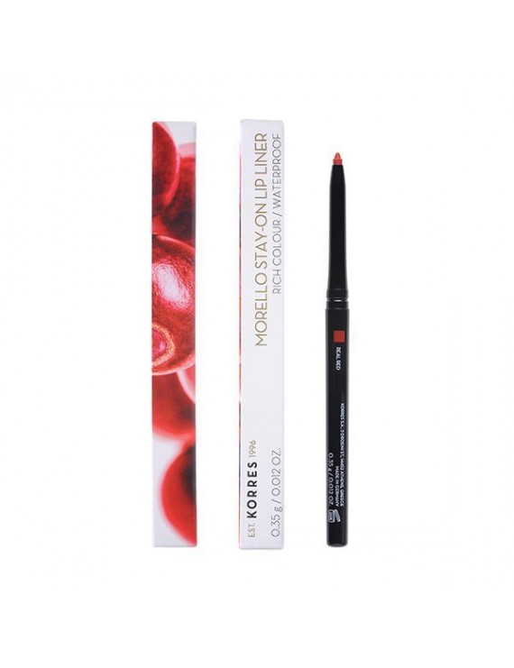 Korres Morello Stay-On Lip Liner 02 Real Red Αδιάβροχο μηχανικό μολύβι χειλιών, 0.35g
