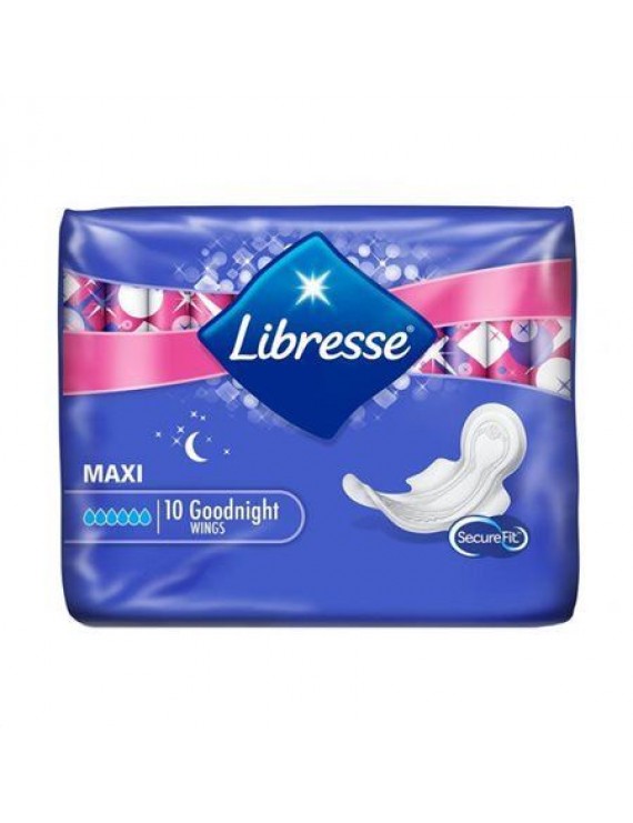 Libresse Maxi Goodnight Σερβιέτες Νύχτας 10 Τεμάχια 