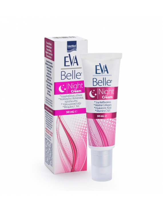 Intermed Eva Belle Night Cream Αντιοξειδωτική Θρεπτική Κρέμα Προσώπου & Λαιμού για Ανάπλαση 50ml