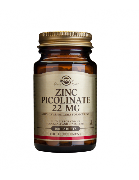 Solgar - Zinc Picolinate 22mg 100tabs