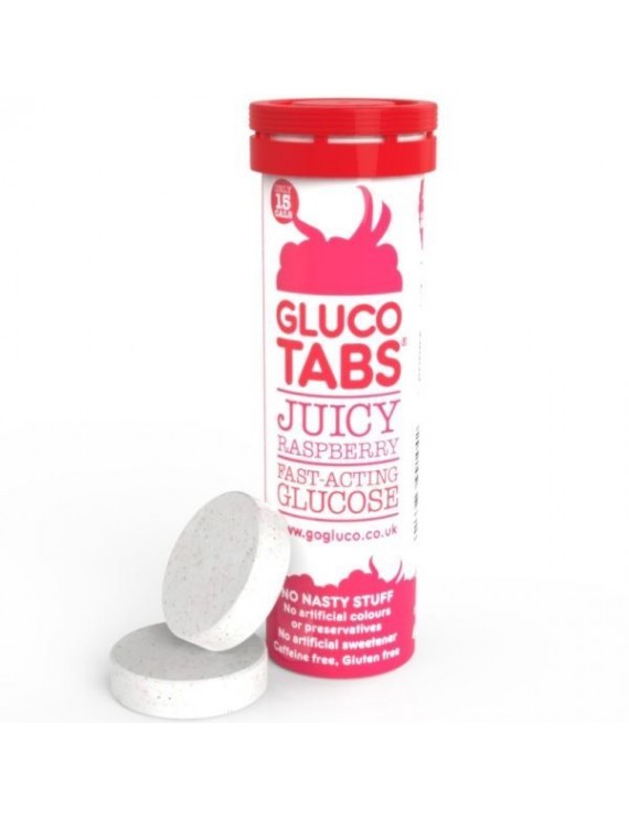Glucotabs Juicy Rasberry Ταμπλέτες Γλυκόζης με γεύση βατόμουρο, 10 tabs