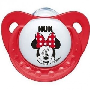 NUK Trendline Disney Minnie Πιπίλα Σιλικόνης 0-6 m Άσπρη με Κόκκινο κρίκο και Μαύρο σχέδιο Code 10.729.717