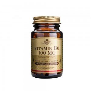 Solgar Vitamin B-6 100mg Προάγει τον Σχηματισμό των Ερυθρών Αιμοσφαιρίων 100 Tablets