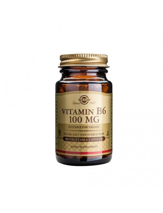 Solgar Vitamin B-6 100mg Προάγει τον Σχηματισμό των Ερυθρών Αιμοσφαιρίων 100 Tablets
