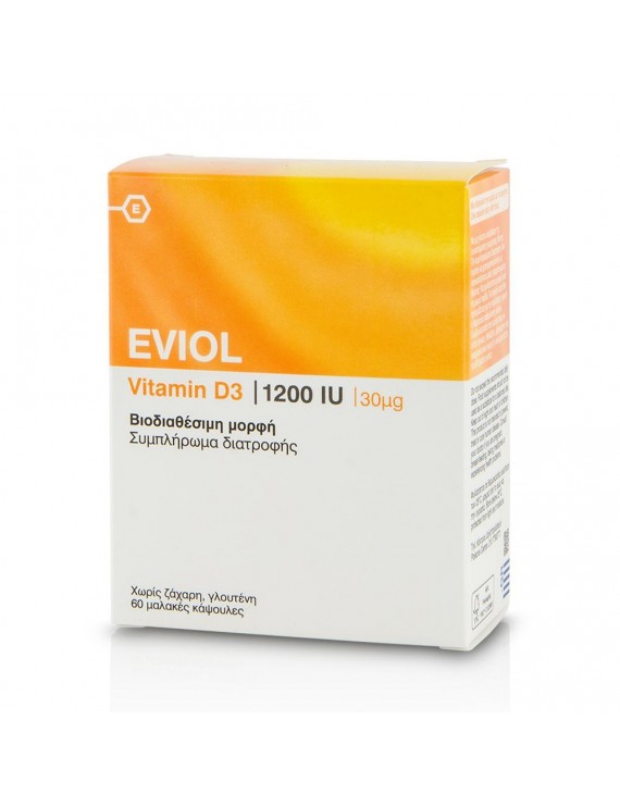 EVIOL Vitamin D3 1200IU 30μg 60 Μαλακές Κάψουλες