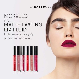 Korres Morello Matte Lasting Lip Fluid 29 Strawberry Kiss Υγρό Κραγιόν 3.4ml.