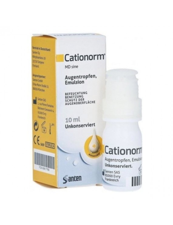 Cationorm Eye Drops Για Θεραπεία Συμπτωμάτων Ξηροφθαλμίας, 10ml
