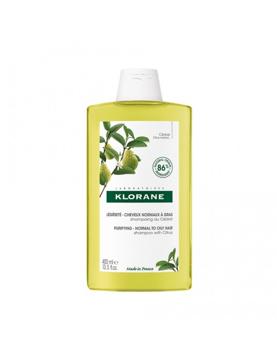 Klorane Cedrat Purifying Shampoo 400ml (Σαμπουάν με Κίτρο για Λάμψη για Κανονικά/Λιπαρά Μαλλιά)