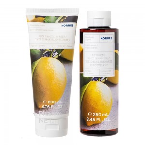 Korres Promo Basil Lemon με Body Cleanser Αφρόλουτρο, 250ml & Βody Smoothing Milk Γαλάκτωμα Σώματος, 200ml, 1σετ