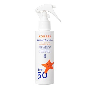 Korres Coconut & Almond Kids Comfort Sunscreen Spray SPF50 Παιδικό Αντηλιακό Spray Καρύδα & Αμύγδαλο με Υψηλή Προστασία για Πρόσωπο & Σώμα, 150ml