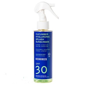 Korres Cucumber & Hyaluronic Splash Sunscreen SPF30 Αντηλιακό Αγγούρι & Υαλουρονικό με Υψηλή Προστασία για Πρόσωπο & Σώμα, 150ml