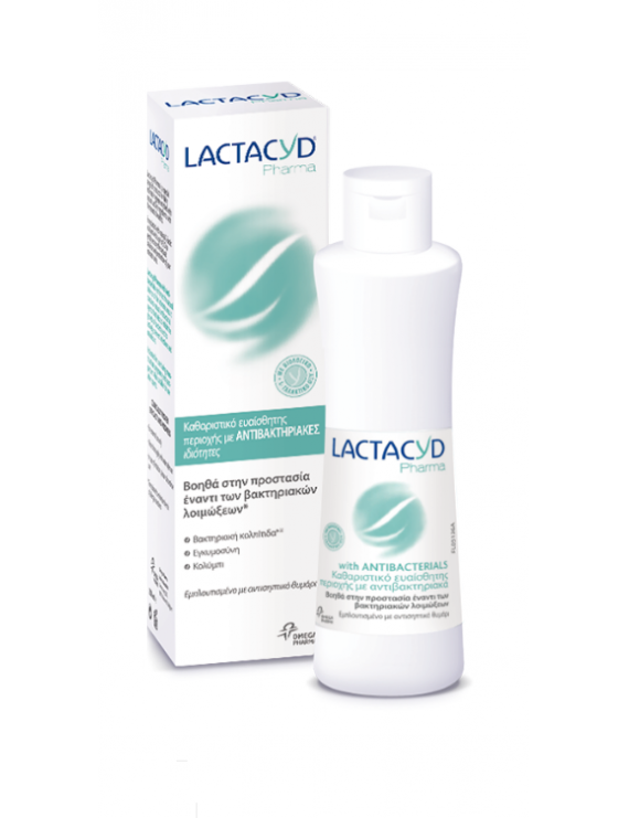 Lactacyd Pharma Antibacterial Καθαριστικό Ευαίσθητης Περιοχής με Αντιβακτηριακές Ιδιότητες, 250ml