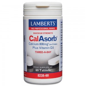Lamberts Cal Asorb Calcium 800mg Για την Αύξηση της Πρόσληψης του Ασβεστίου, 60tabs