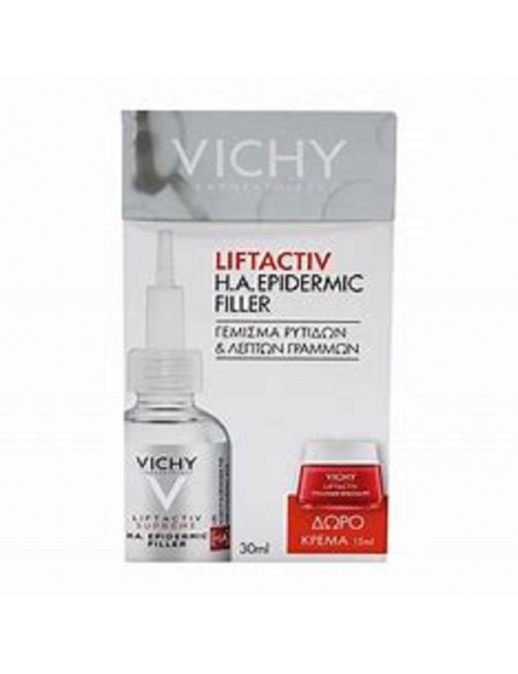 Vichy PROMO PACK Liftactiv Supreme HA Epidermic Filler, Ορός Κατά Των Ρυτίδων & Σφριγηλότητας 30ml & ΔΩΡΟ Liftactiv Collagen Κρέμα Ημέρας 15ml.