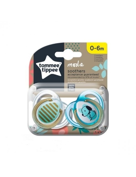 Tommee Tippee Closer To Nature Πιπίλα Σιλικόνης Moda για Αγόρι 0-6 Μηνών, 2τεμ