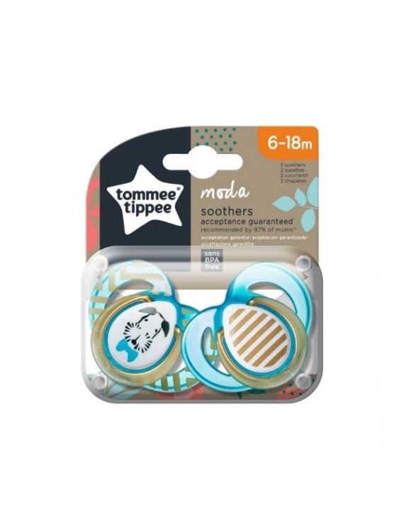 Tommee Tippee Closer To Nature Πιπίλα Σιλικόνης Moda για Αγόρι 6-18 Μηνών, 2τεμ
