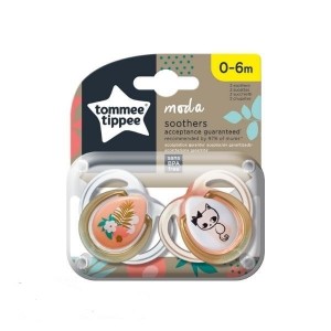 Tommee Tippee Closer To Nature Πιπίλα Σιλικόνης Moda για Κορίτσι 0-6 Μηνών, 2τεμ
