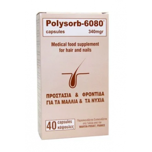 Helsinki Formula Polysorb Pharm Polysorb 6080 393mgr Συμπλήρωμα Διατροφής για την Υγεία Μαλλιών & Νυχιών, 40caps