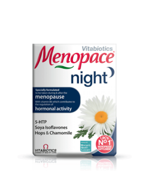 Vitabiotics Menopace Night Συμπλήρωμα Διατροφής για την Εξάλειψη των Νυχτερινών Συμπτωμάτων της Εμμηνόπαυσης, 30 tabs