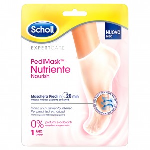 Scholl PediMask Nutriente Nourish 0% Μάσκα Ποδιών Χωρίς Αρώματα & Χρωστικές, 1 ζευγάρι