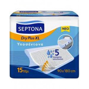 Septona Dry PLus XL Υποσέντονα που Διπλώνουν Γύρω από το Στρώμα, με 5 Στρώματα Προστασίας 90 x 180cm 15 Τεμάχια
