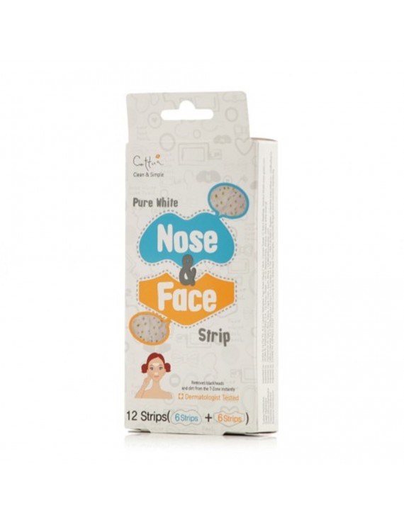 Cettua Clean & Simple Pure White Nose & Face Επιθέματα κατά των Μαύρων Στιγμάτων 12τμχ