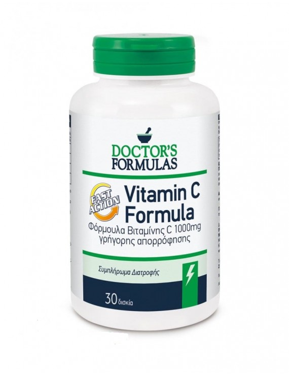 Doctor's Formula Vitamin C Formula Fast Action Συμπλήρωμα Διατροφής Βιταμίνης C 1000mg Γρήγορης Απορρόφησης, 30 δισκία